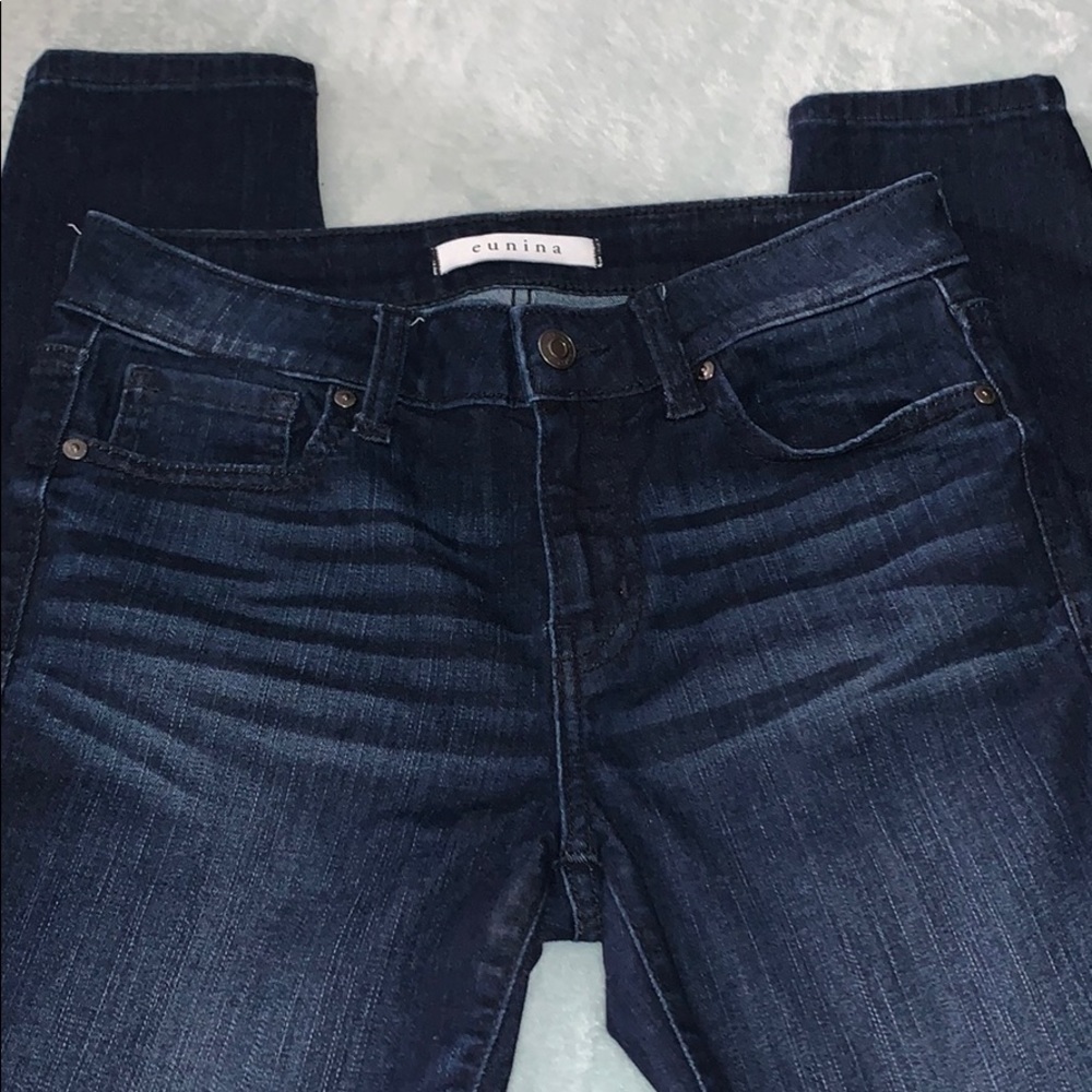 Deep blue jeans